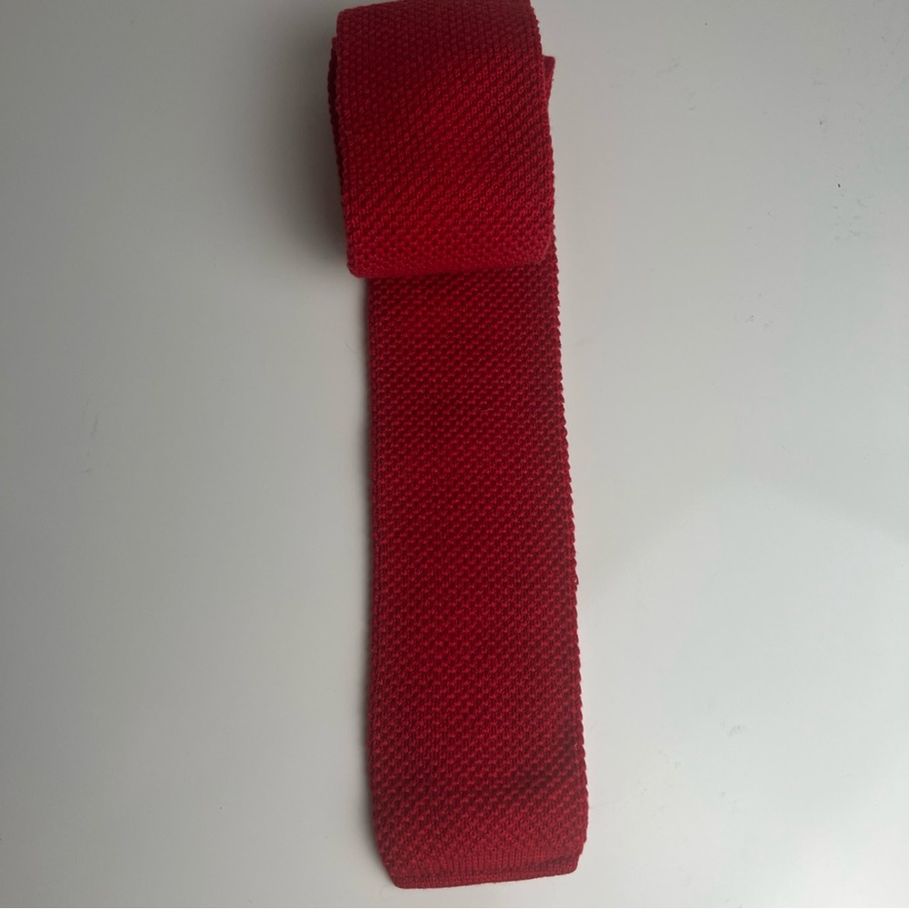 Source Unknown Red Knit Tie - image 2